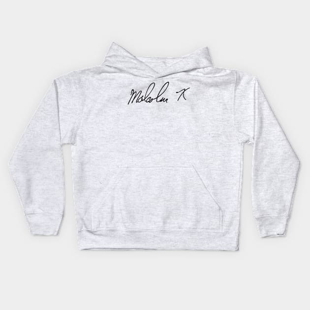 Malcolm X signature Kids Hoodie by Soriagk